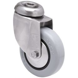 RUEDA GIRATORIA AGUJERO M10 INOX. 20BHI60CP-PGIA POLIAMIX-GOMA GRIS EJE LISO