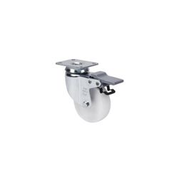 RUEDA GIRATORIA FRENO 10BHFD100-SL PLASTICO BLANCO EJE LISO