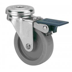 RUEDA GIRATORIA M10 FRENO 21BSRFN60-BP PLASTICO GRIS EJE LISO