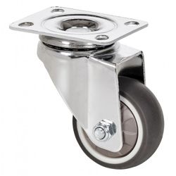 RUEDA GIRATORIA PLACA 10CLR40CP-PGIB GOMA GRIS EJE BOLAS