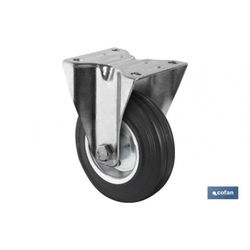 RUEDA GOMA/METAL FIJA D.80X27MM