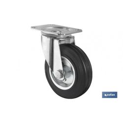 RUEDA GOMA/METAL PLACA D.80X27MM