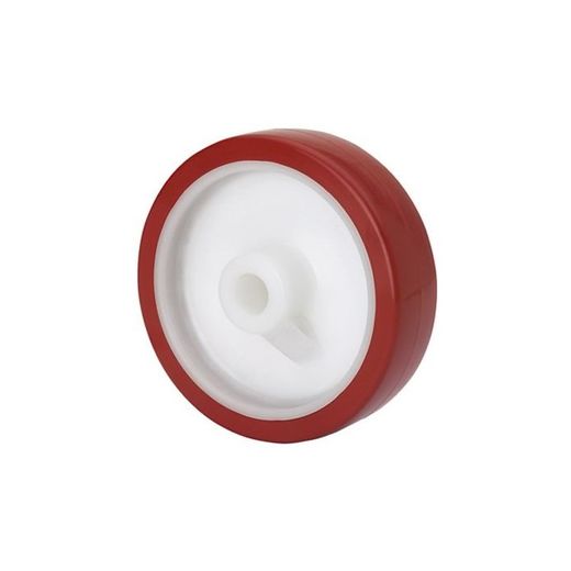 RUEDA POL150-20-60 NUCLEO POLIAMIX BLANCO Y BANDA POLIUR.MARRON LISO