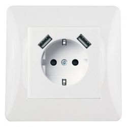 S-EMPOT.ONLEX BLANCA BASE ENCHUFE+2 USB