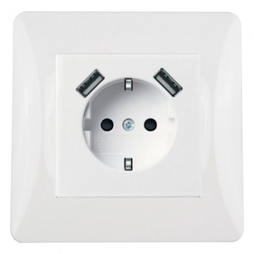 S-EMPOT.ONLEX BLANCA BASE ENCHUFE+2 USB