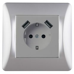 S-EMPOT.ONLEX TITANIO BASE ENCHUFE +2USB