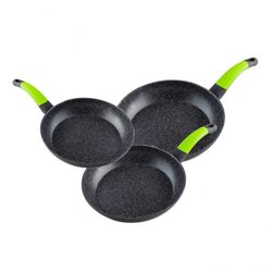 SARTEN ALUMINO F. PIEDRA ECOLOGICA SET 3PCS.
