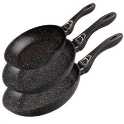SARTEN ALUMINO MARMOL 3PCS. 18-22-26 CM.