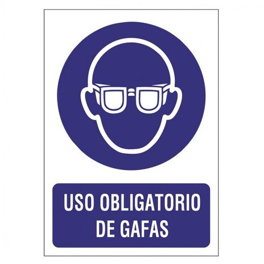 *SEÑAL 210X297 PVC USAR GAFAS