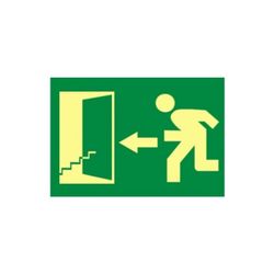 SEÑAL 320X160 CLASE B FOTOLUMINISCENTE PVC ESCALERA HACIA ABAJO IZQUIERDA