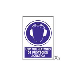 SEÑAL ADHESIVO OBLIGATORIO PROTECCION ACUSTICA A 10X15