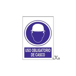 SEÑAL ADHESIVO USO OBLIGATORIO CASCO 10X15