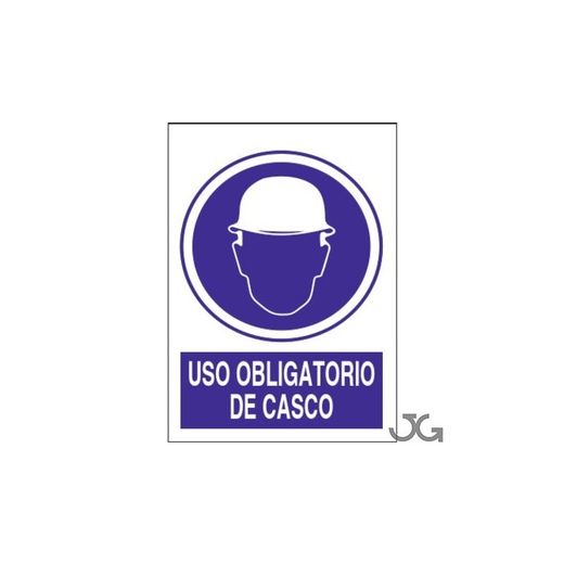 SEÑAL ADHESIVO USO OBLIGATORIO CASCO 10X15