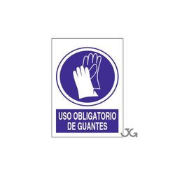 SEÑAL ADHESIVO USO OBLIGATORIO GUANTES 10X15