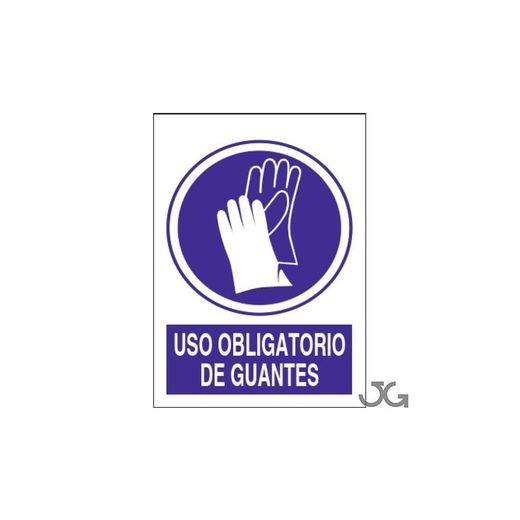 SEÑAL ADHESIVO USO OBLIGATORIO GUANTES 10X15