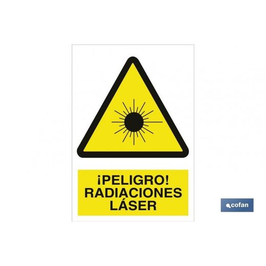 SEÑAL ADVERTENCIA PELIGRO RADIACIONES LASER 148X105