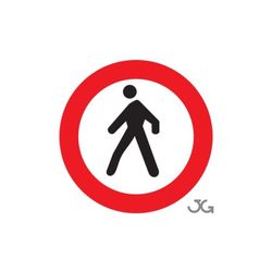 SEÑAL ENTRADA PROHIBIDA A PEATONES MOPU 60CM NORMAL