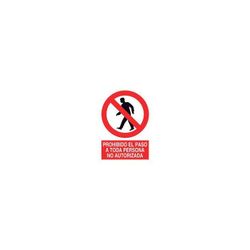 SEÑAL ENTRADA PROHIBIDA PERSONA NO AUTORIZADA 210X290MM
