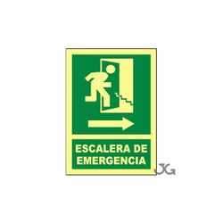 SEÑAL ESCALERA EMERGENCIA FLECHA DERECHA 210X297MM
