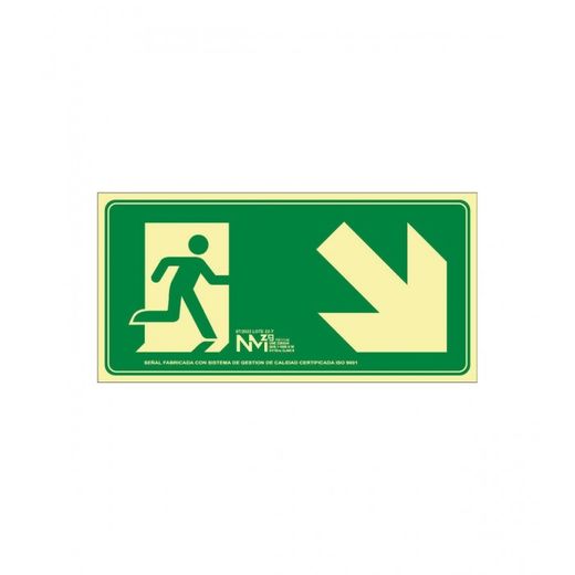 SEÑAL EV ESCALERA ABAJO DERECHA PVC 0,7MM CLASE B