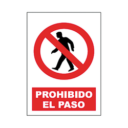 SEÑAL MODELO SP-897 EN POLIPROPILENO DE 40X30 "PROHIBIDO EL PASO"