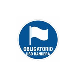 SEÑAL OBLIGATORIO USO BANDERA ALUMINIO D.ABIERTO 60CM N1