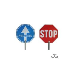 SEÑAL PASE-STOP MANO ALUMINI.PVC