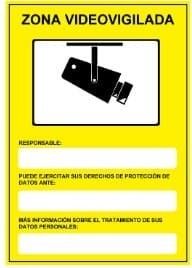 SEÑAL PELIG ZONA VIDEOVIGILADA 210X300MM