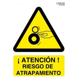 SEÑAL PELIGRO 21X29CM-¡ATENCION! RIESGO DE ATRAPAMIENTO