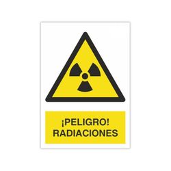 SEÑAL PELIGRO 40X30CM-ATENCION RADIACIONES IONIZANTES