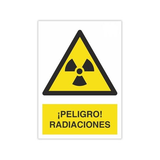 SEÑAL PELIGRO 40X30CM-ATENCION RADIACIONES IONIZANTES
