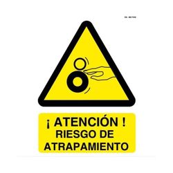 SEÑAL PELIGRO 40X30CM-¡ATENCION! RIESGO DE ATRAPAMIENTO