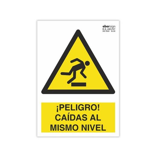 SEÑAL PELIGRO 40X30CM-CAIDA AL MISMO NIVEL