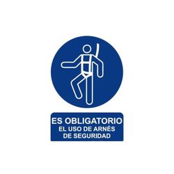 SEÑAL PELIGRO 40X30CM-ES OBLIGATORIO EL USO DEL ARNES DE SEGURIDAD
