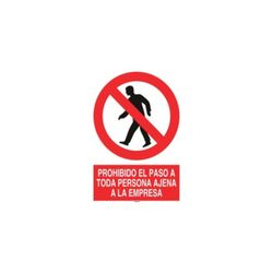 SEÑAL PELIGRO 40X30CM-PROHIBIDA EL PASO A TODA PERSONA AJENA A EMPRESA