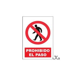 SEÑAL PELIGRO 40X30CM-PROHIBIDO PASAR A LOS PEATONES
