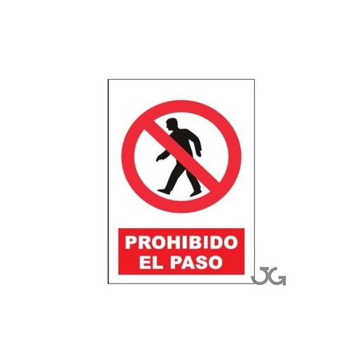 SEÑAL PELIGRO 40X30CM-PROHIBIDO PASAR A LOS PEATONES
