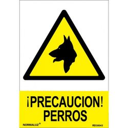 SEÑAL PELIGRO CUIDADO CON EL PERRO PVC 0,7MM 210X300MM