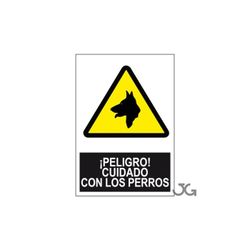 SEÑAL PELIGRO CUIDADO CON LOS PERROS 210X290MM