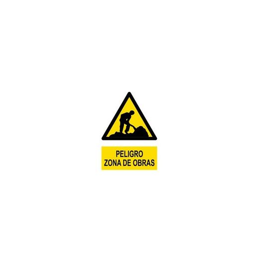 SEÑAL PELIGRO ZONA DE OBRAS 210X290MM