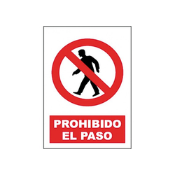 SEÑAL PROHIBIDO EL PASO 21X29CM