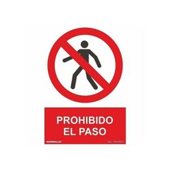 SEÑAL PROHIBIDO EL PASO PVC 0,7MM 210X300MM
