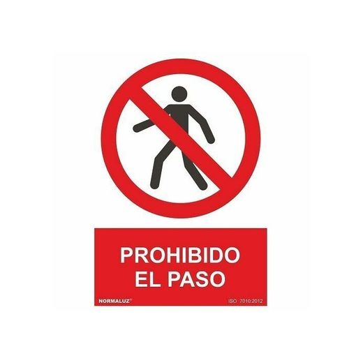 SEÑAL PROHIBIDO EL PASO PVC 0,7MM 210X300MM