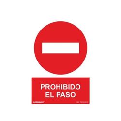 SEÑAL PROHIBIDO EL PASO PVC 0,7MM 210X300MM