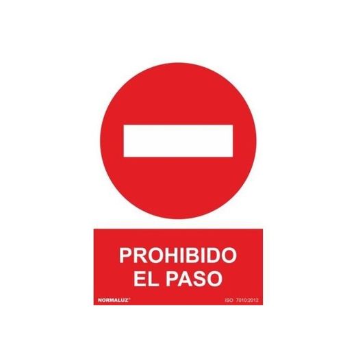 SEÑAL PROHIBIDO EL PASO PVC 0,7MM 210X300MM
