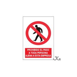 SEÑAL PROHIDO PASO A TODA PERSONA AJENA A LA EMP PVC 21X29
