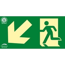 SEÑAL SALIDA PUERTA ABAJO IZQUIERDA 32X16 CM CLASE A EVACUACION