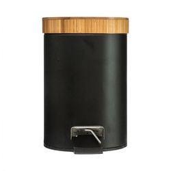 SERIE NATUREO. CUBO PEDAL 3L. NEGRO / BAMBU