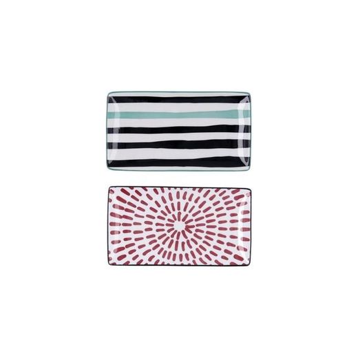 SET 2 BANDEJAS RECT 20X11 ZIGZAG BD