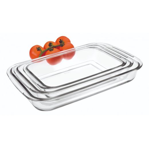 SET 3 FUENTE HORNO RECTANGULAR KRISTALL